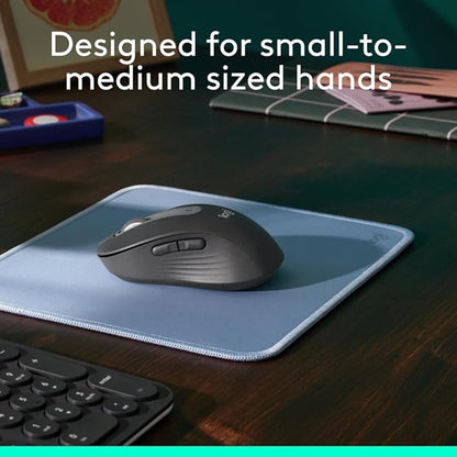 Logitech Signature M650 Wireless Mouse - for Small to Medium Sized Hands, 2-Year Battery, Silent Clicks, Customisable Side Buttons, Bluetooth, for PC/Mac/Multi-Device/Chromebook -Graphite