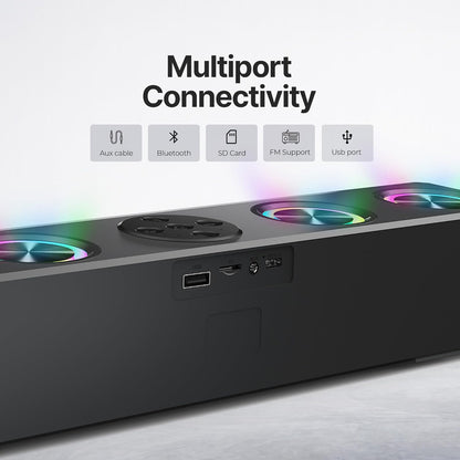 CrossBeats Blaze B30 Bluetooth 30W Soundbar Gaming RGB Light | AUX, BT, SD Card, USB &FM I 8 Hrs Playtime Fast Charge| TWS Pairing