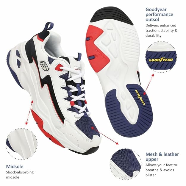 Skechers Men D'Lites 4.0 Energy Code Lace Up Shoe (Multicolor)