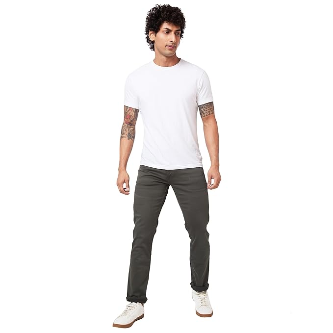 Spykar Mid Rise Regular Fit Narrow Length Blue Jeans for Men