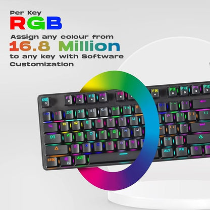 Cosmic Byte CB-GK-18 Firefly Per-Key RGB TKL Mechanical Keyboard with Swappable Outemu Red Switch, Macros, Software (Black)