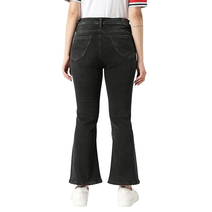 Pepe Jeans Women's High Rise Flare Fit Jeans Black Used