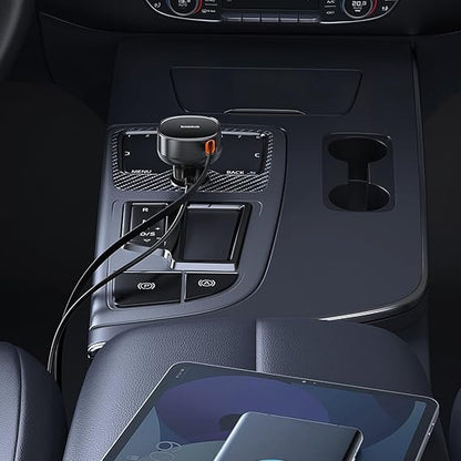 Baseus Enjoyment Pro Car Charger C,Retractable IP Cable 55W Cluster Black
