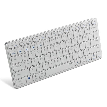RAPOO E9050 C-Type Rechargeable Bluetooth Wireless Multi-Device (4 Devices) Keyboard for Windows/iOS/Android,Tablet/Smartphone White