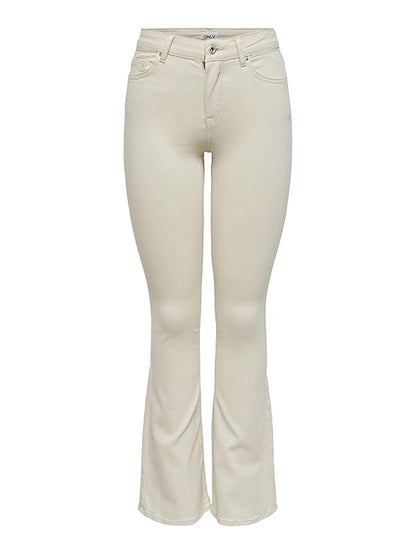 ONLY Women's Mid Rise Bootcut Flared Jeans | Stretchy & Stylish Retro Look
