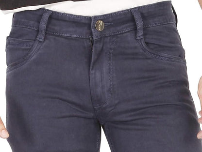 Basilio Cotton Knitted Fabric Stretchable Denim Regular Fit Mid Rise Jeans Pant for Men