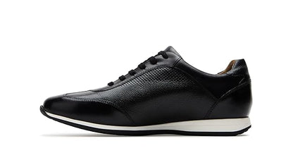Symbol Premium Mens Smart Casual Leather Sneakers (Black)