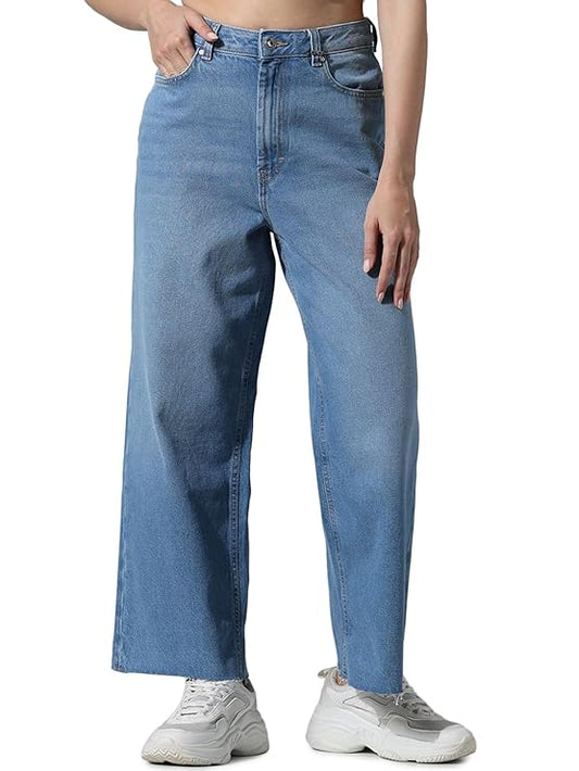 ONLY Women's High Rise Wide Leg Jeans