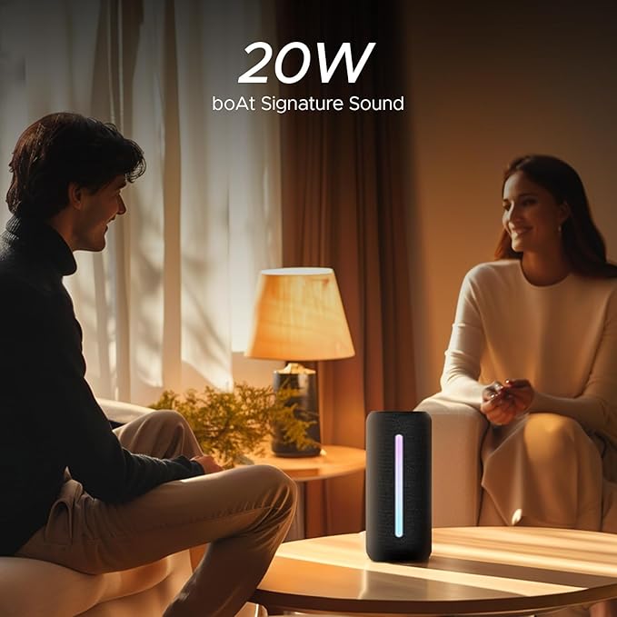boAt Stone Spinx Pro Bluetooth Speaker with 20 W RMS Sound, Up to 8 hrs of Playtime, BTv5.0, Built-in Mic (2 color options)