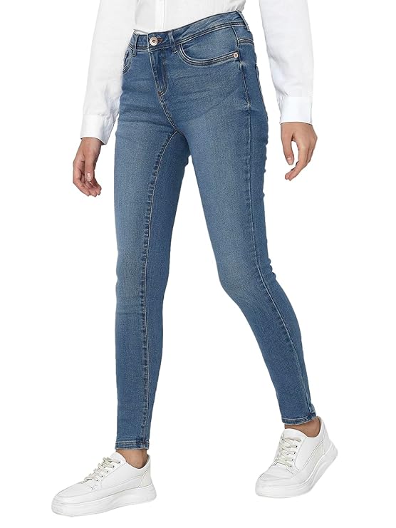 VERO MODA Women High Rise Skinny Fit Light Fade Stretchable Jeans