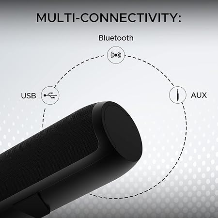 boAt Aavante Bar 610 Bluetooth Soundbar with 25W RMS Signature Sound, 2.0 Channel with Dual Passive Radiators, Upto 7 Hours Playback (Black)