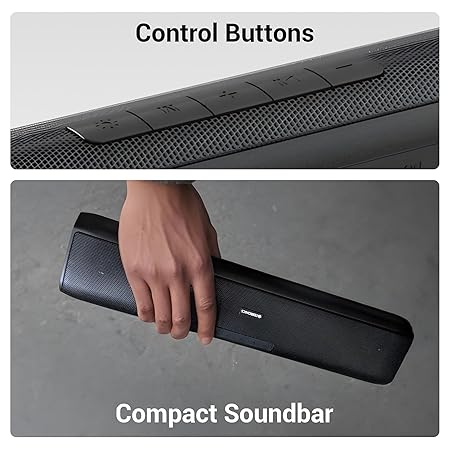 ZEBRONICS VITA BAR 200, Mini Soundbar, 24 Watts, 8* Hours Backup, Supports Bluetooth | USB | AUX (Multicolor LED)