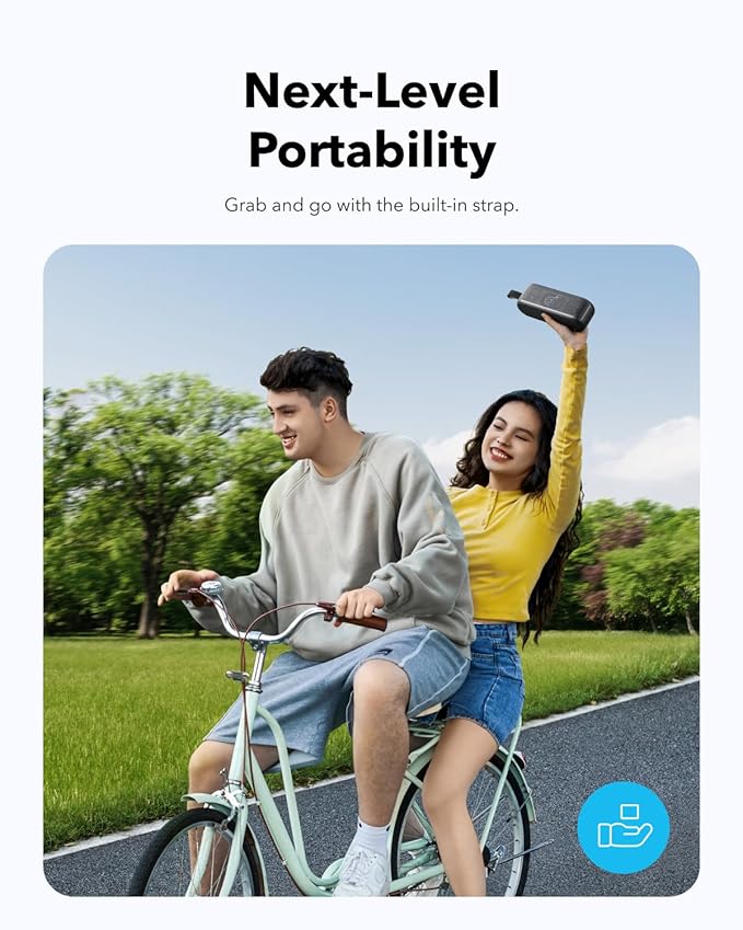 soundcore by Anker Motion 100 Portable Speaker, Bluetooth Speaker with Wireless Hi-Res, Customizable EQ, and IPX7 (Grey)