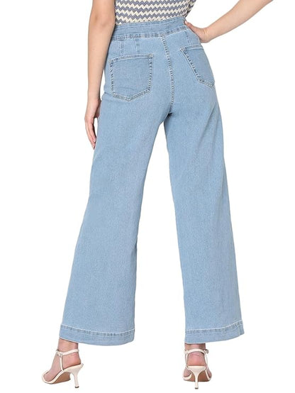VERO MODA Women Wide Leg High-Rise Stretchable Jeans