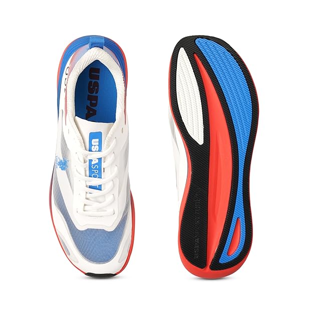 U.S. POLO ASSN. Men Lace Up Running Shoes (WHITE)