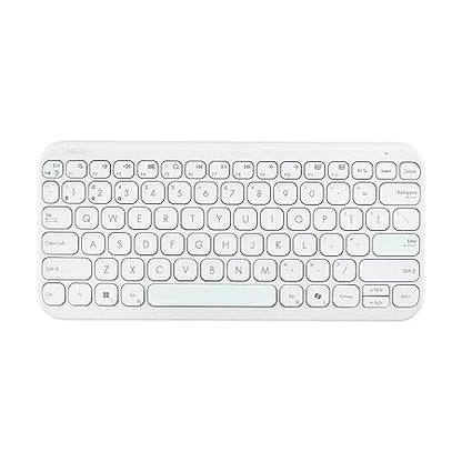 ASUS Marshmallow KW100 Wireless Keyboard – Iridescent White | Silent Scissor Keys, Compact Design, 2-Year Battery Life, Compatible with Windows/Mac/Chrome/iOS/with Dedicated Copilot Key