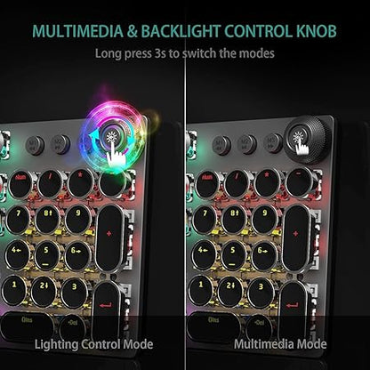 AULA F2088 Wired Mechanical Gaming Keyboard | LED Backlight RGB Gaming Keyboard (Black | Without Handrest | Brown Switch)