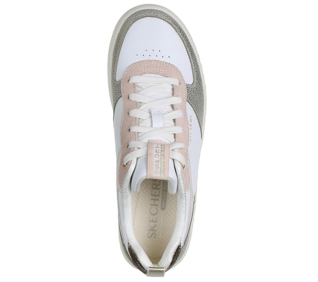 Skechers Women Sport Court 92 Sheer Shine Lace Up Shoe (Multicoloured)