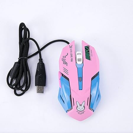 OW Mouse Breathing LED Backlit Gaming Mouse D.VA Genji Reaper Wired USB Computer Mouse for PC& Mac E-Sports Gamers