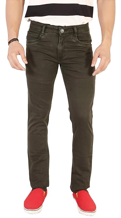 Basilio Cotton Knitted Fabric Stretchable Denim Regular Fit Mid Rise Jeans Pant for Men
