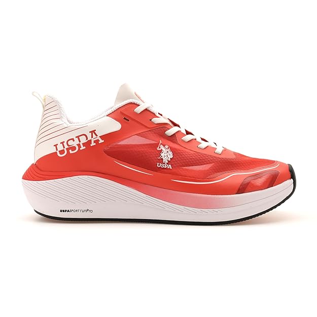 U.S. POLO ASSN. Men Lace Up Running Shoes (RED)