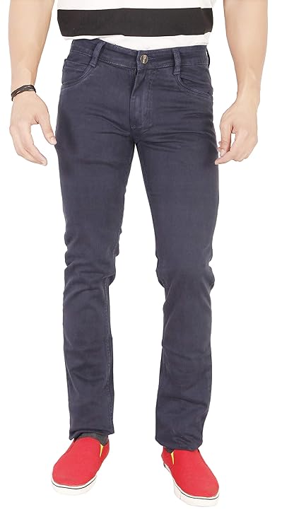 Basilio Cotton Knitted Fabric Stretchable Denim Regular Fit Mid Rise Jeans Pant for Men