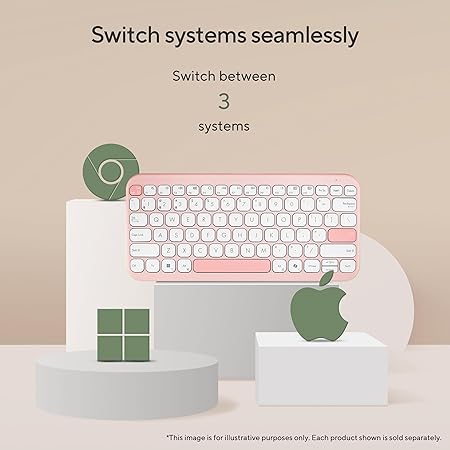 ASUS Marshmallow KW100 Wireless Keyboard – Rose Clay | Silent Scissor Keys, Compact Design, 2-Year Battery Life, Compatible with Windows/Mac/Chrome/iOS/with Dedicated Copilot Key