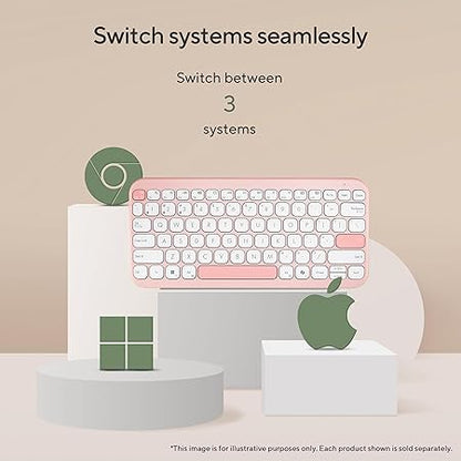 ASUS Marshmallow KW100 Wireless Keyboard – Rose Clay | Silent Scissor Keys, Compact Design, 2-Year Battery Life, Compatible with Windows/Mac/Chrome/iOS/with Dedicated Copilot Key