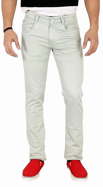 Basilio Cotton Knitted Fabric Stretchable Denim Regular Fit Mid Rise Jeans Pant for Men