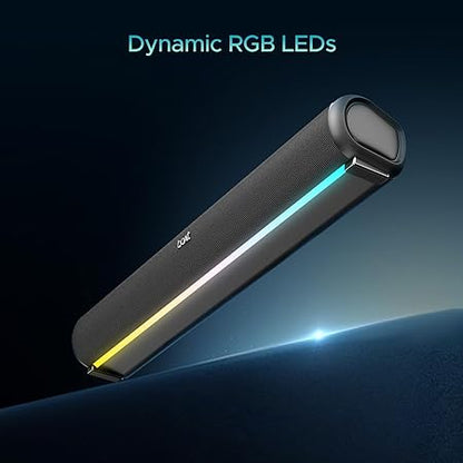 Boat Aavante Bar 950 Bluetooth Soundbar w/ 40W Signature Sound, RGB LEDs, Dual Passive Radiators, Up to 7 hrs Playback (Premium Black)