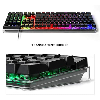 Gaming Keyboard and Mouse Combo, K1 LED Rainbow Backlit Keyboard with 104 Key Computer PC Gaming Keyboard for PC/Laptop
