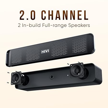 Mivi Fort H30 Portable Bluetooth Speakers Soundbar – [Newly launched] 30W Bluetooth Soundbar, 6 Hours Playtime (Black)
