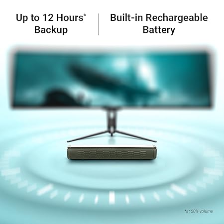 ZEBRONICS 42 Watts Bluetooth Soundbar, 12 Hours Playback, Powerful Dual Drivers, LED Indicator, Type C Charging, BTv5.0, mSD, AUX (Juke BAR 1610, Glossy Black)