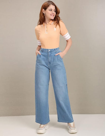U.S. POLO ASSN. Women's Regular Fit High Rise Jeans