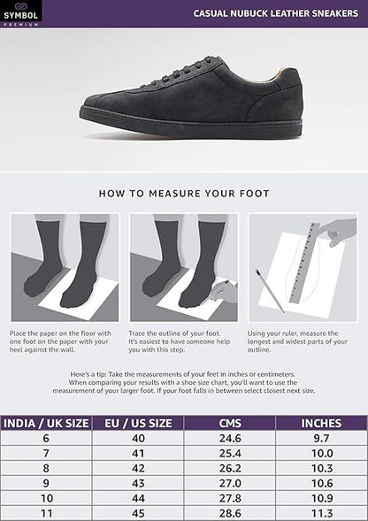 Symbol Premium Mens Smart Casual Nubuck Leather Sneakers