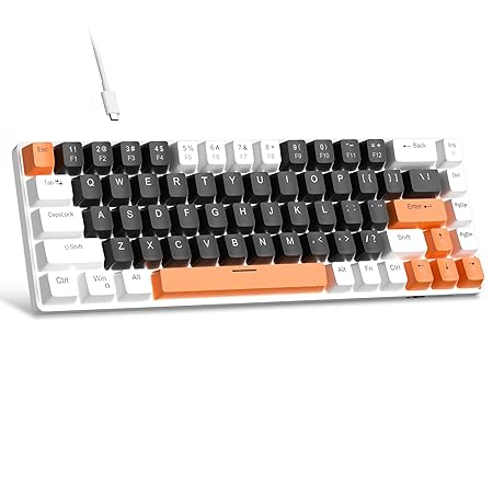 MageGee Portable 60% Mechanical Gaming Keyboard, MK-Box LED Backlit Compact 68 Keys Mini Wired Office Keyboard with Blue Switch for Windows Laptop PC Mac - Black/White