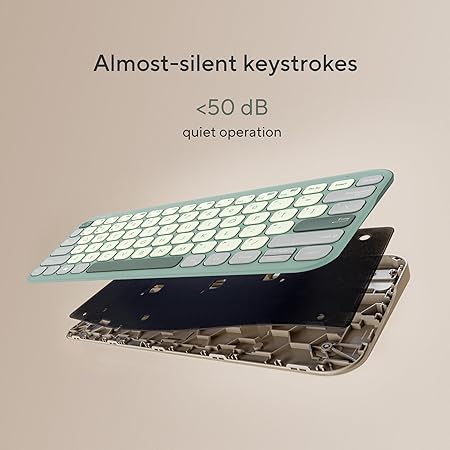 ASUS Marshmallow Kw100 Keyboard, Supports Up to 3 Devices, 1.6Mm Key Travel, Scissor Keys, Compact & Lightweight Keyboard, Bluetooth (Color - Green Tea Latte)