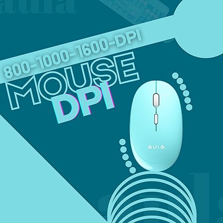 Aula AC306 Wireless Keyboard with Retro Keys and 1600 DPI Mouse Combo | 2.4GHz Wireless Keyboard with Mouse Combo for Desktop/Laptop and Devices with USB Support (Mix Blue)