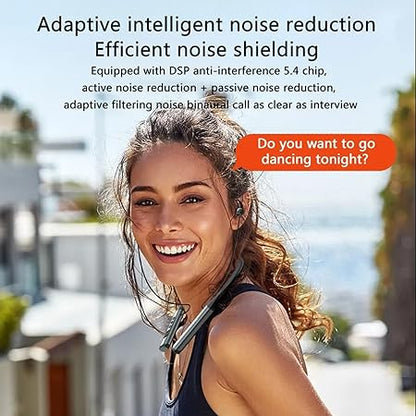 iFAST Digital Display Bluetooth 5.4 Wireless Neckband Earphone with Mic | Up to 50 Hours Music Playtime (Black)