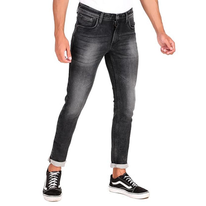 Alpha Array Men Comfort Regular Fit Jeans (Faded Black)