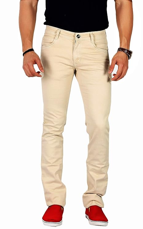 Basilio Cotton Knitted Fabric Stretchable Denim Regular Fit Mid Rise Jeans Pant for Men