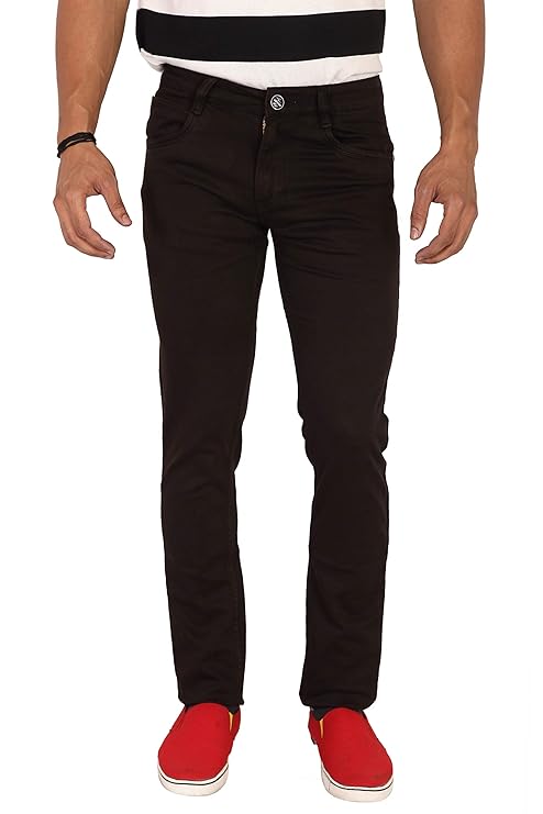 Basilio Cotton Knitted Fabric Stretchable Denim Regular Fit Mid Rise Jeans Pant for Men