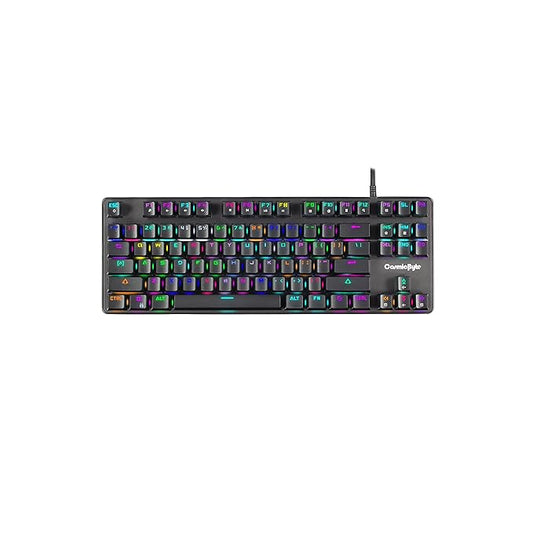 Cosmic Byte CB-GK-18 Firefly Per-Key RGB TKL Mechanical Keyboard with Swappable Outemu Red Switch, Macros, Software (Black)