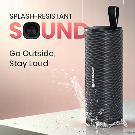 Portronics Fynix 30W HD Sound Portable Bluetooth Speaker with Dual Passive Radiator, 360° Surround Sound, Upto 6 Hours (Black)