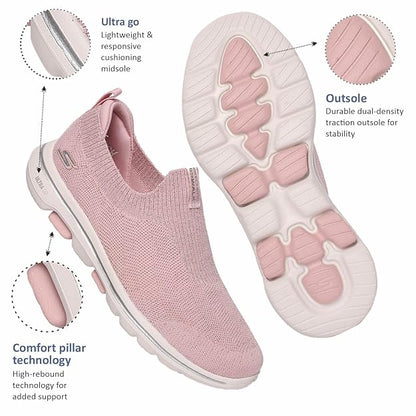 Skechers Women Go Walk 5 Starlit Walking Shoes (Pink)