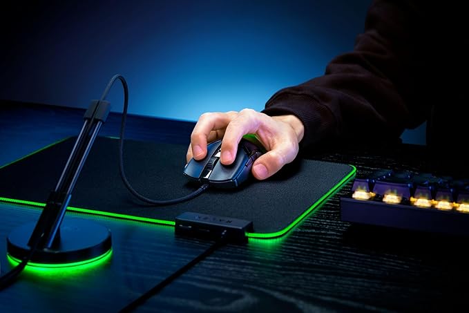 Razer Cobra Wired Gaming Mouse: 58g Lightweight Design - Gen-3 Optical Switches - Chroma RGB Lighting with Underglow - Precise 8500 DPI Optical Sensor - 1 - Speedflex Cable - Black