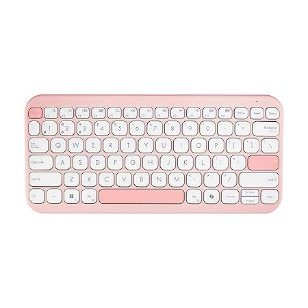 ASUS Marshmallow KW100 Wireless Keyboard – Rose Clay | Silent Scissor Keys, Compact Design, 2-Year Battery Life, Compatible with Windows/Mac/Chrome/iOS/with Dedicated Copilot Key