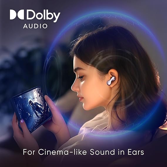 Mivi SuperPods Immersio [Flagship Launch] in Ear Ear Buds Wireless, Dolby Audio, 3D Soundstage, 60H Playtime, AI ENC, Bluetooth TWS, BT v5.4 Earbuds (3 Color options)