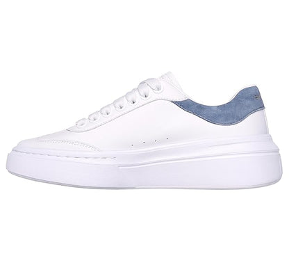 Skechers Women Bobs Geo New Aesthetics Lace Up Shoe (White Blue)