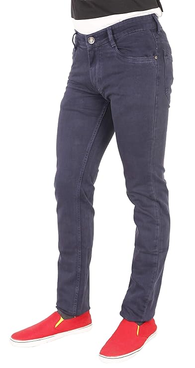 Basilio Cotton Knitted Fabric Stretchable Denim Regular Fit Mid Rise Jeans Pant for Men